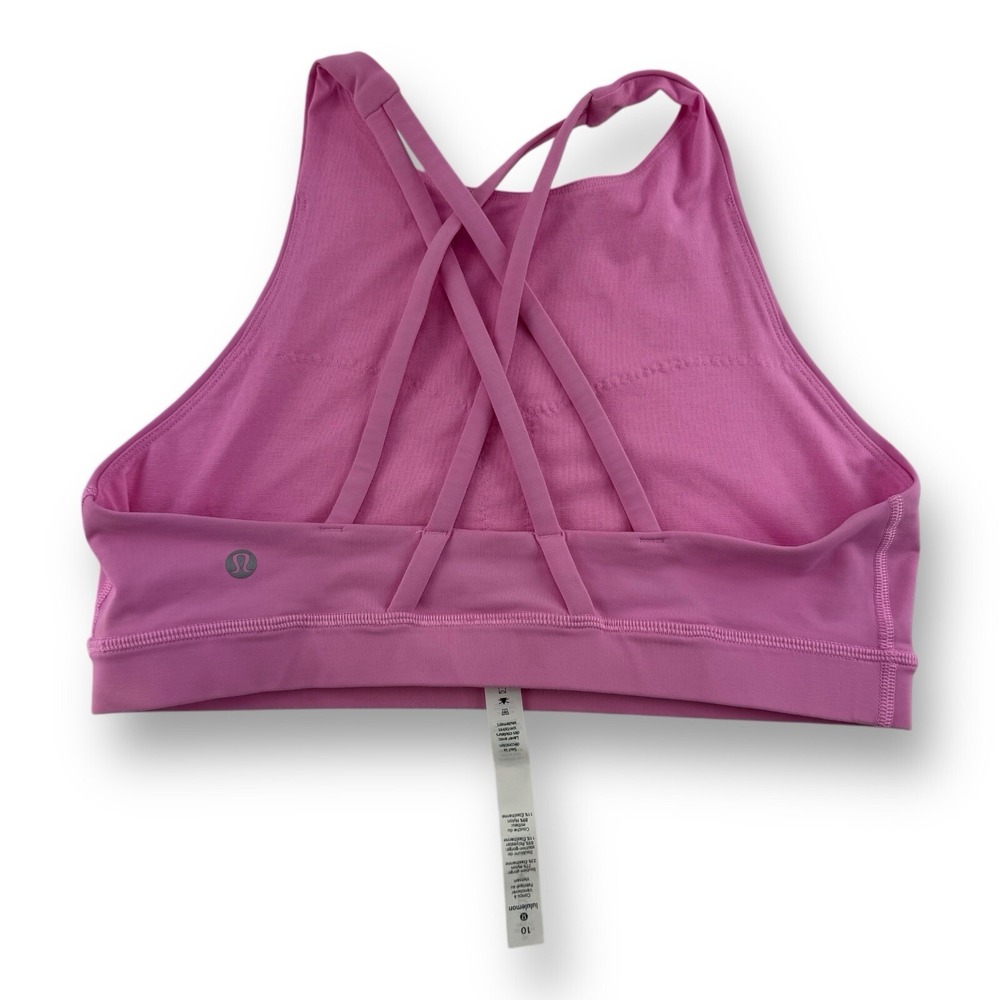 Lululemon Soulcycle NWOT Pink Nylon Elastane Strappy Skull Sports Bra Size 10 - Picture 2 of 5